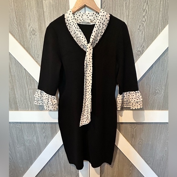 Hailey Lyn Dresses & Skirts - B14.05 Hailey Lyn Polka Dot Sweater dress Sz L